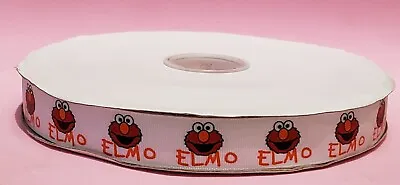 100 Yard Roll 7/8” Elmo Sesame Street Grosgrain Polyester Ribbon • $22