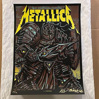Metallica 2018 2/12 Bologna Italy Munk One YELLOW VARIANT AP Signed Numbered /70 • $125
