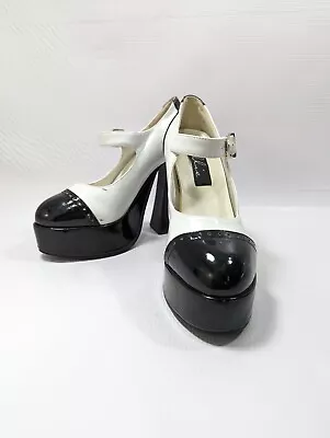 Ellie Oxford Mary Jane Shoes Round Toe Chunky High Heel Platform Adult Womens • $32