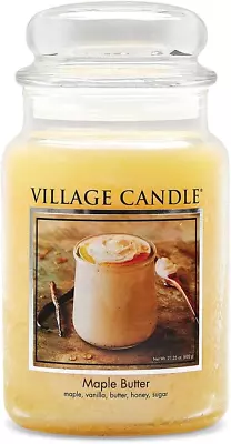 Village Candle Maple Butter Large Glass Apothecary Jar Scented Candle 21.25 Oz • $35.88