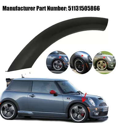 Black For Mini Cooper 02-08 Front Wheel Right Side Upper Fender Arch Cover Trim • $18.80