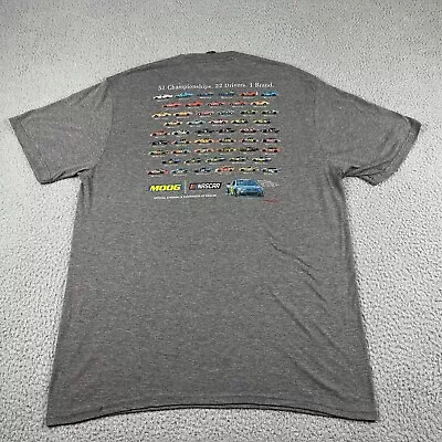 Nascar Moog Logo Shirt Mens XL Gray Racing Double Sided Cars Graphics • $12.99