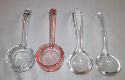 4 Vintage DEPRESSION GLASS Small Condiment Ladle Spoons • $22