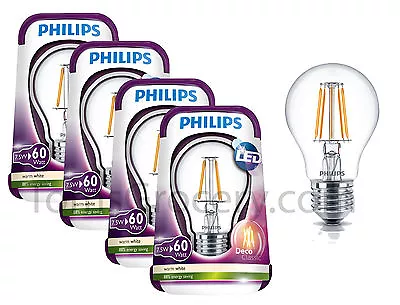 4 X Philips LED Deco Classic 7.5W (60W) Bulb E27 Warm White Vintage Edison Stye • $45.23