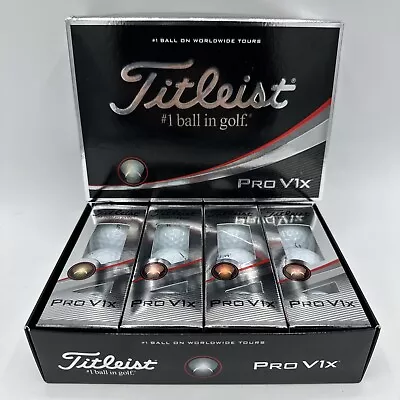 TITLEIST PRO V1x GOLF BALLS BOX OF 12 BALLS (1 DOZEN) WHITE NEW Company Logo • $54.95