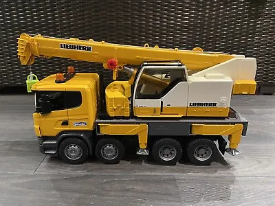 Bruder Scania R Series Liebherr Crane Truck Childrens Building Site Toy • £45