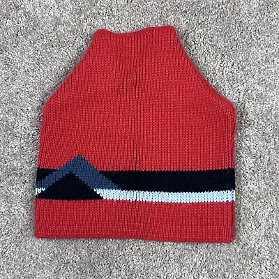 Vintage Wigwam Acrylic Ski Winter Gear Knit Beanie Hat USA Red Black Gray 80s • $11.19