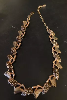 Vintage Gold Tone Necklace With Acorns & Feathers- Choker Style- Free Shipping • $15