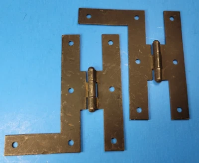 $18.90 • Buy H & L Hinges Cabinet Cupboard Flush Mount 4  Tall 3 3/4  Wide 1 Pair Vintage