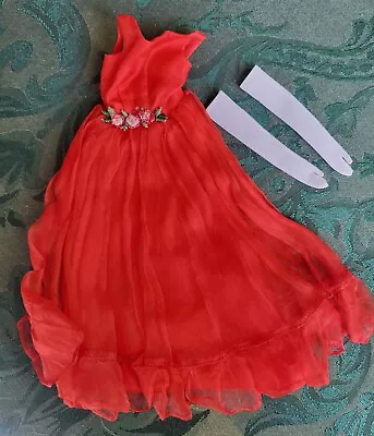 Vintage 1965 Barbie Junior Prom #1614 Red Gown & Gloves • $16.56