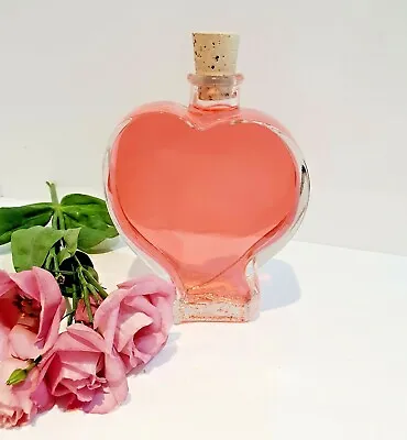 £11.92 • Buy Glass Heart Bottle With Cork - Ideal For Weddings, Spirits & Cosmetics 200 Ml 