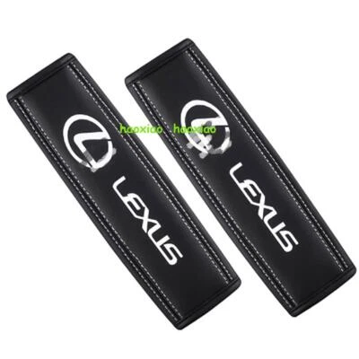 $29.99 • Buy 2X Car Seat Belt Genuine Leather Shoulder Guard Cushion For  LExus Logo Black