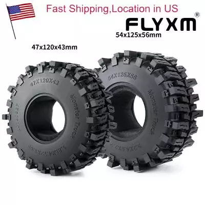 FLYXM 1.9  2.2  Mud Crawler Wheel Tires Tyres For RC 1/10 Monster Truck Car USA • $53.31