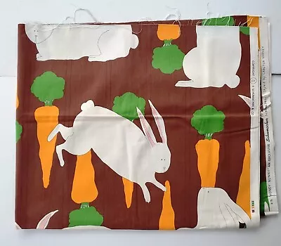 Rare Mod 70's Schumacher Carlton Varney Honey Bunny Fabric 44  By 56  • $85