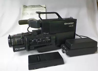 Vintage Sharp HQ VHS VCR/ Video Camcorder  8x Zoom Untested W/Case & Battery • $85