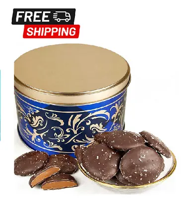$24.50 • Buy NEW Dark Chocolate Caramel Caps With Sea Salt Gift Tin (26 Oz.) Free Shipping