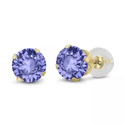 10K Yellow Gold Tanzanite Solid Stud Earrings For Women | 1.00 Cttw | Gemstone • $99.99