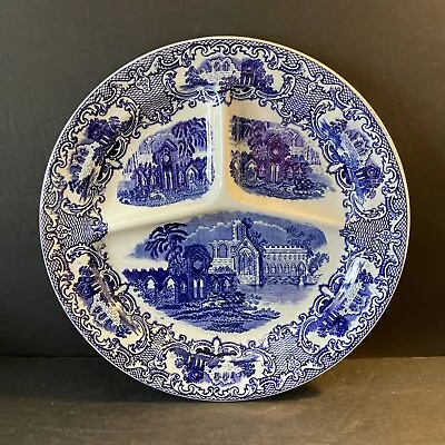 1 Petrus Regout Maastricht Abbey Partitioned Plate Blue/White Divided 11” Used • $25