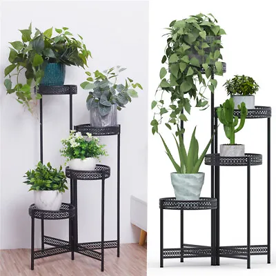 £31.95 • Buy Plant Stand Garden Planter Metal Flower Pot Rack Corner Shelving Indoor Outdoor