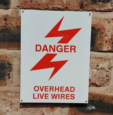 Danger Overhead Lines Railway Sign | 20x15cm Aluminium Rail / Train Gift • £8.49