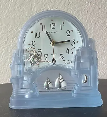 Blue Sail Boat Sun And Moon Clock. Elegant Quartz  • $9.99
