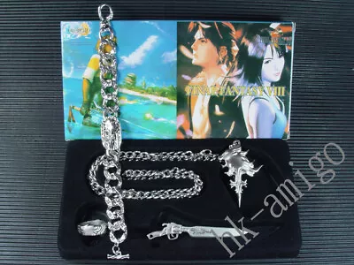 Final Fantasy VIII 8 FF8 Ring Necklace Gunblade Bracelet Box Set • $22.99
