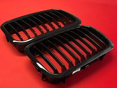 95-96 BMW E36 M3 Front Hood Kidney Grilles Grills Gloss Black PAIR NEW • $75