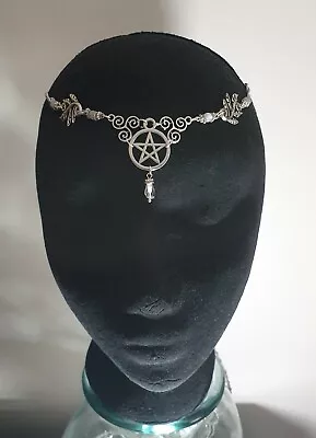 Pentagram Quartz Headdress Headchain Tiara Druid Pagan Wicca Sabbat Jewellery © • £13