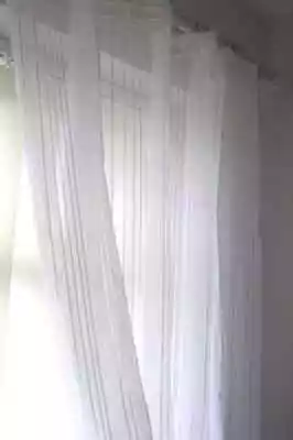 £4.99 • Buy QUALITY WHITE With SILVER THREAD STRIP TAB TOP VOILE CURTAIN PANEL NET 60 X 90 