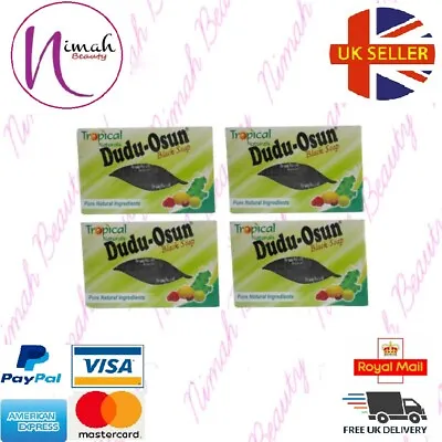 4 X Dudu Osun African Black Soap 150g For Eczema Acne (4 PACK) New Packing • £6.49