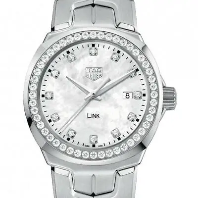 TAG Heuer 32MM Link Mother Of Pearl Diamond Bezel Quartz Watch WBC1316.BA0600 • $4000