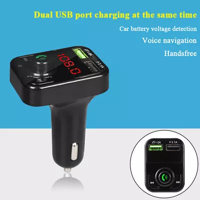 Wireless Bluetooth Car FM Transmitter Kit Radio Handsfree MP3 Player USB Charger • £6.28