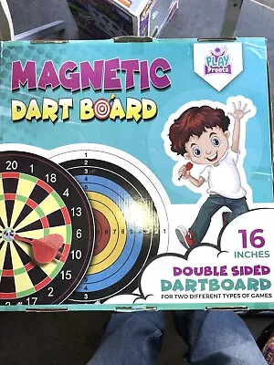 16'' Magnetic Double Sided Safe Dart Board Kids Game With 12 Darts • $19.99