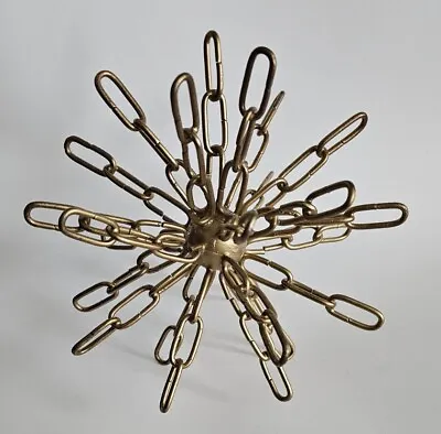 MCM Atomic Metal Chain Link Orb Sunburst Starburst Sculpture Art Gold 8  • $29.99