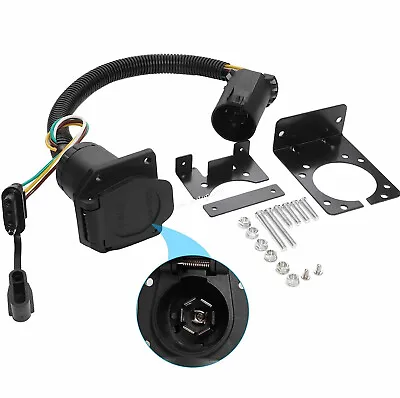 7 Way Trailer Tow Wiring Connector W/ Bracket Kit For 2009-2012 Toyota Tacoma • $26.99