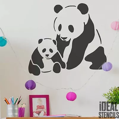 Panda Bear Stencil Home Decor Nursery Painting Walls Fabrics Furniture Animal • $46.52