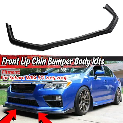 $65.99 • Buy For 15-19 Subaru WRX STI V-Limited Style Front Bumper Lip Chin Spoiler Black