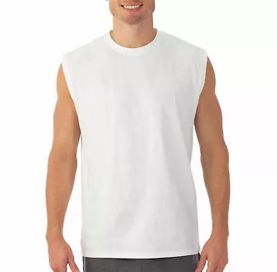 Mens Sleeveless Muscle Tee Cotton Solid Blank Tank T Shirt Hot Summer Gym Top • $8.95