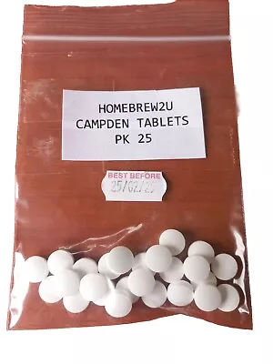 Homebrew2u CAMPDEN TABLETS (Average 25) FOR HOME BREW CIDER &  WINE MAKING  • £3.75