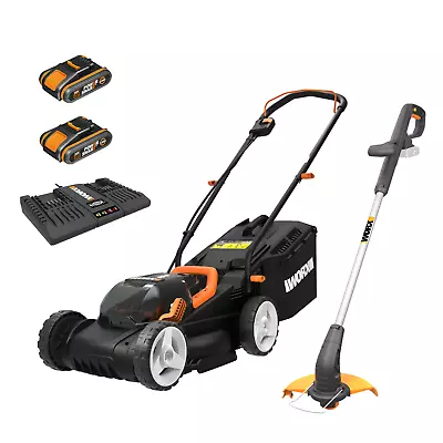 £199.99 • Buy WORX WG927E 34cm Dual Battery 36V Lawn Mower 18V Cordless Grass Trimmer X2 2.0Ah