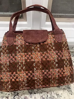 Vera Bradley Vintage Handbag Woven Tapestry Plaid • $7.99