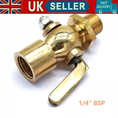 Brass Fuel Tap 1/4 Bsp Male/female For Lister D Type Stationary Engine 30009 New • £9.02