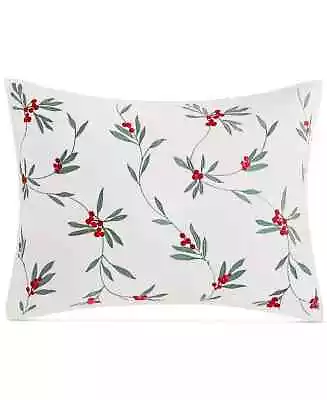 Martha Stewart Holly Embroidery Sham Standard Or King • $59.99