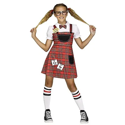 Girls Nerd Bookworm Student Teachers Pet Halloween Costume Child Tween M L XL • $10.36