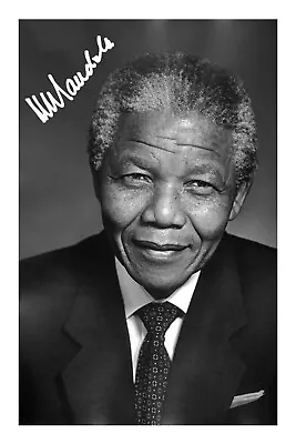 Nelson Mandela Signed Photo Print Autograph South African President Africa • $7.46