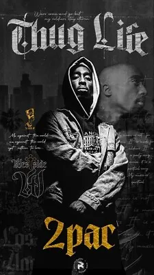 Tupac 2 Pac Laminated Art Poster Size A4 Gloss Paper • £5.50