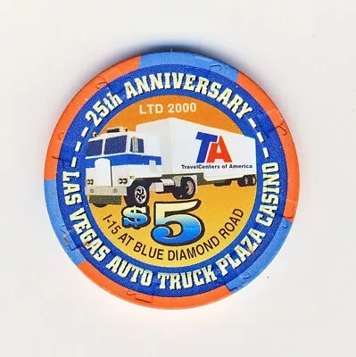 Las Vegas Auto Truck Plaza $5 25th Anniversary Casino Chip • $7.99