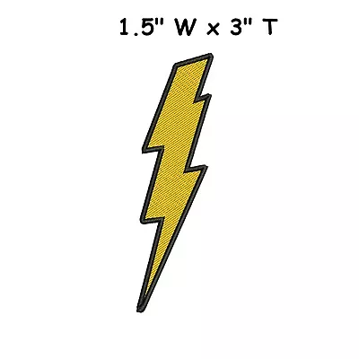 Yellow Lightning Bolt Patch Electric Zap Applique Flash Bolt Strike Speed • $4.50