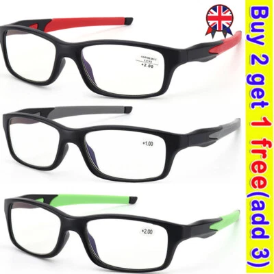 £6.55 • Buy Reading Glasses Mens Womens Non Slip Sports Silicone Temple Reader +1.50~+3.50