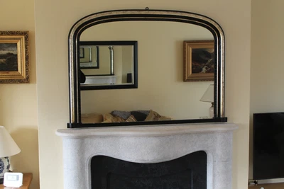 £295 • Buy Antique Victorian Overmantle Mirror, Ebonised With Gilt Decoration, 45”x31”
